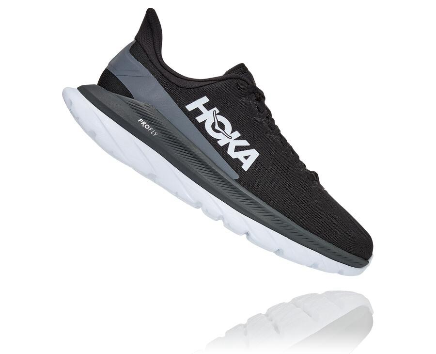 Hoka Australia One One Mach 4 - Womens Running Shoes Black/White - LYFVG-1543